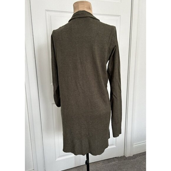 Pink Clover Stitch Fix Olive Green Penton Stretch Open Cardigan Sweater Size M - Picture 6 of 11